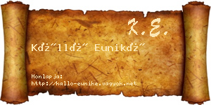 Kálló Euniké névjegykártya